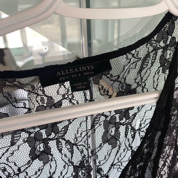 All Saints Lara Lace Top in black - Picture 4 of 6